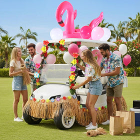 Teyva Daily flamingo honeycomb balloon adds bold tropical accents
