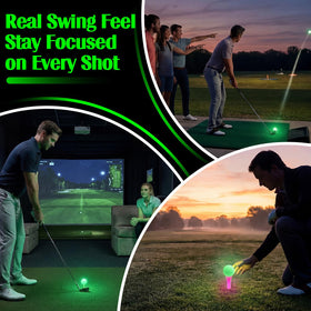 Teyva Daily glow ball in a backyard night practice setup