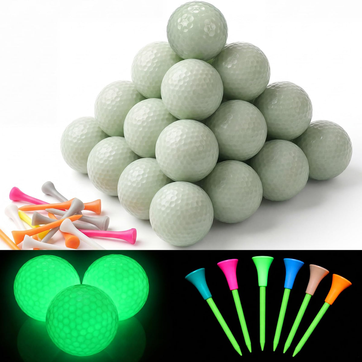 Teyva Daily glow balls and colorful tees in a multi-pack set