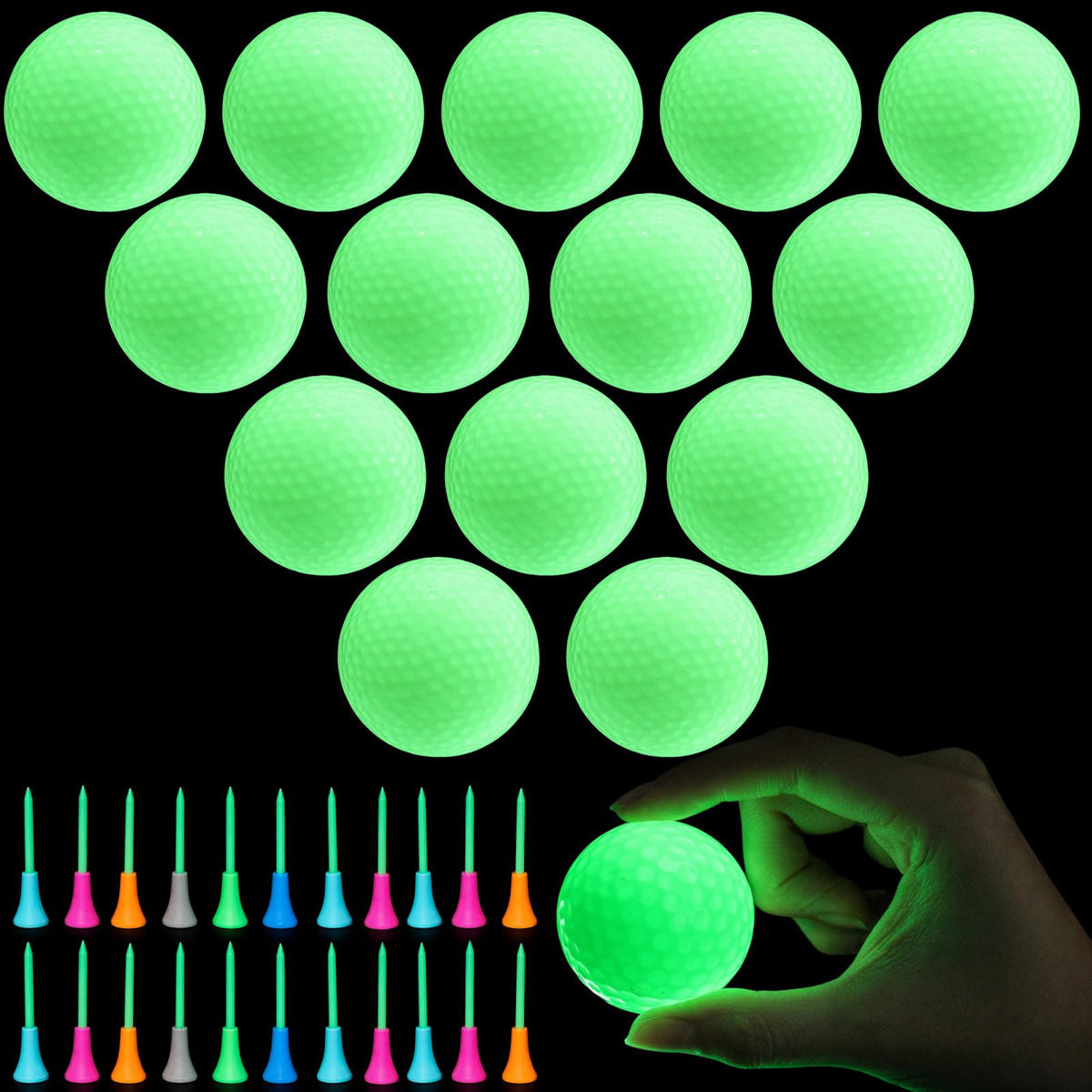 Teyva Daily glow ball glowing at night for clear backyard practice