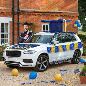 Teyva Daily graduation parade car decor setup for cohesive theme