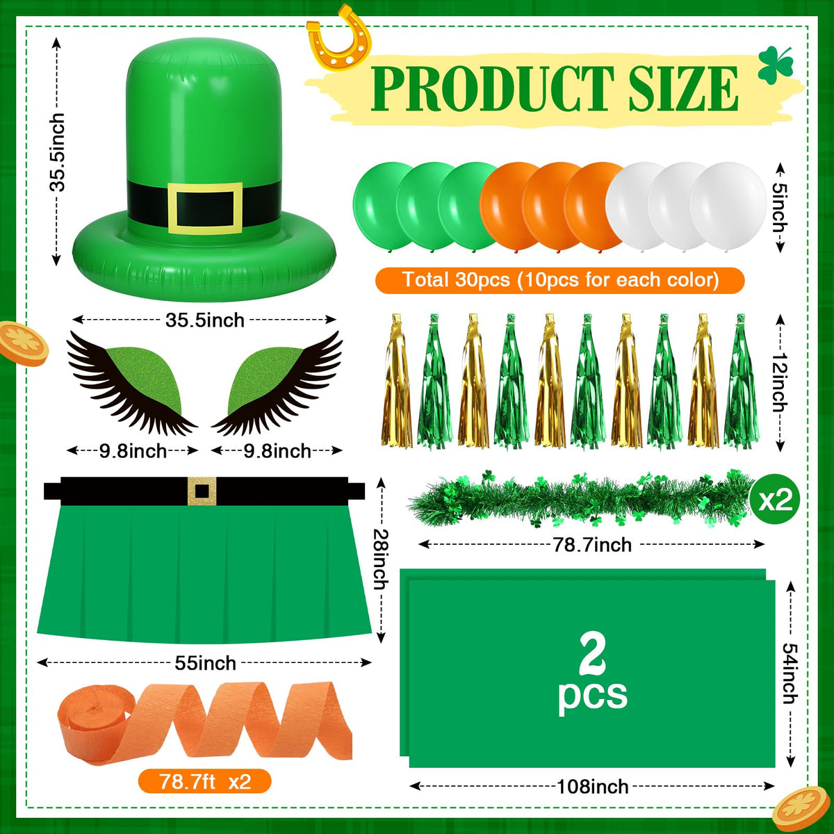 Teyva Daily shamrock garland adds festive shimmer along golf carts and entryways.