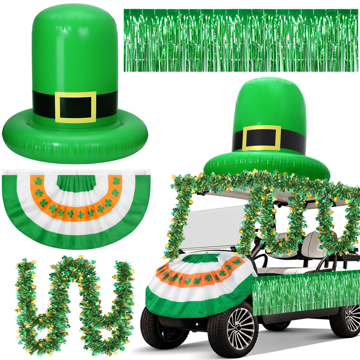 Teyva Daily Leprechaun Hat Inflation adds bold parade flair to your golf cart.