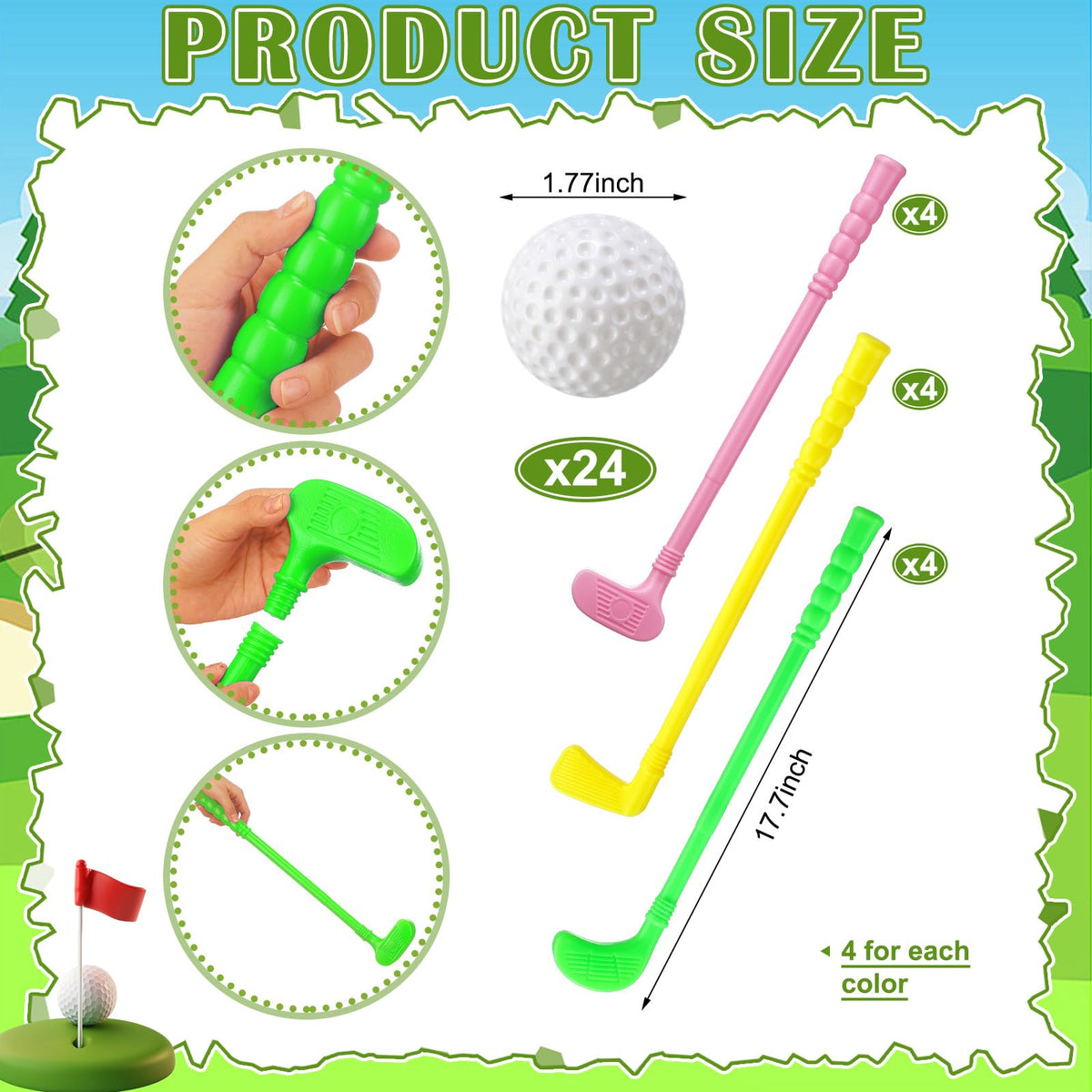 Teyva Daily 12 white mini golf balls for safe indoor-outdoor practice