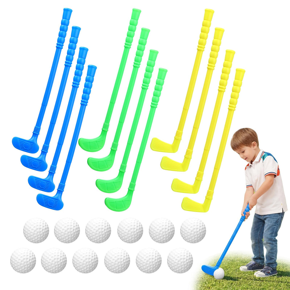 Teyva Daily mini golf clubs yellow blue green for colorful kid-friendly play.