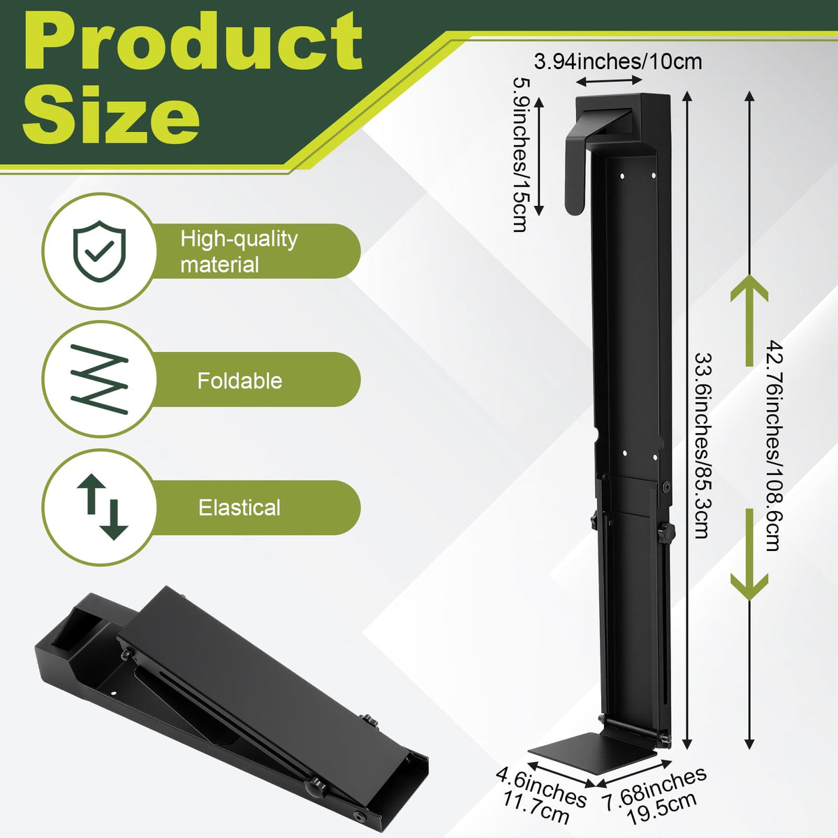 Folded against the wall, the Teyva Daily stand saves floor space