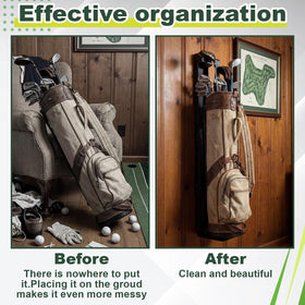 Solid steel construction supports heavy golf bags securely