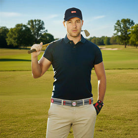 The Byrd Belt adjustable-buckle fits waists up to 44 inches for secure comfort.