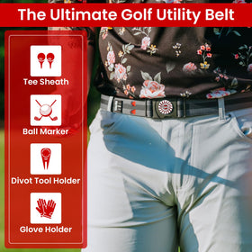 The Byrd Belt ball-marker clip keeps your marker accessible for quick drops.