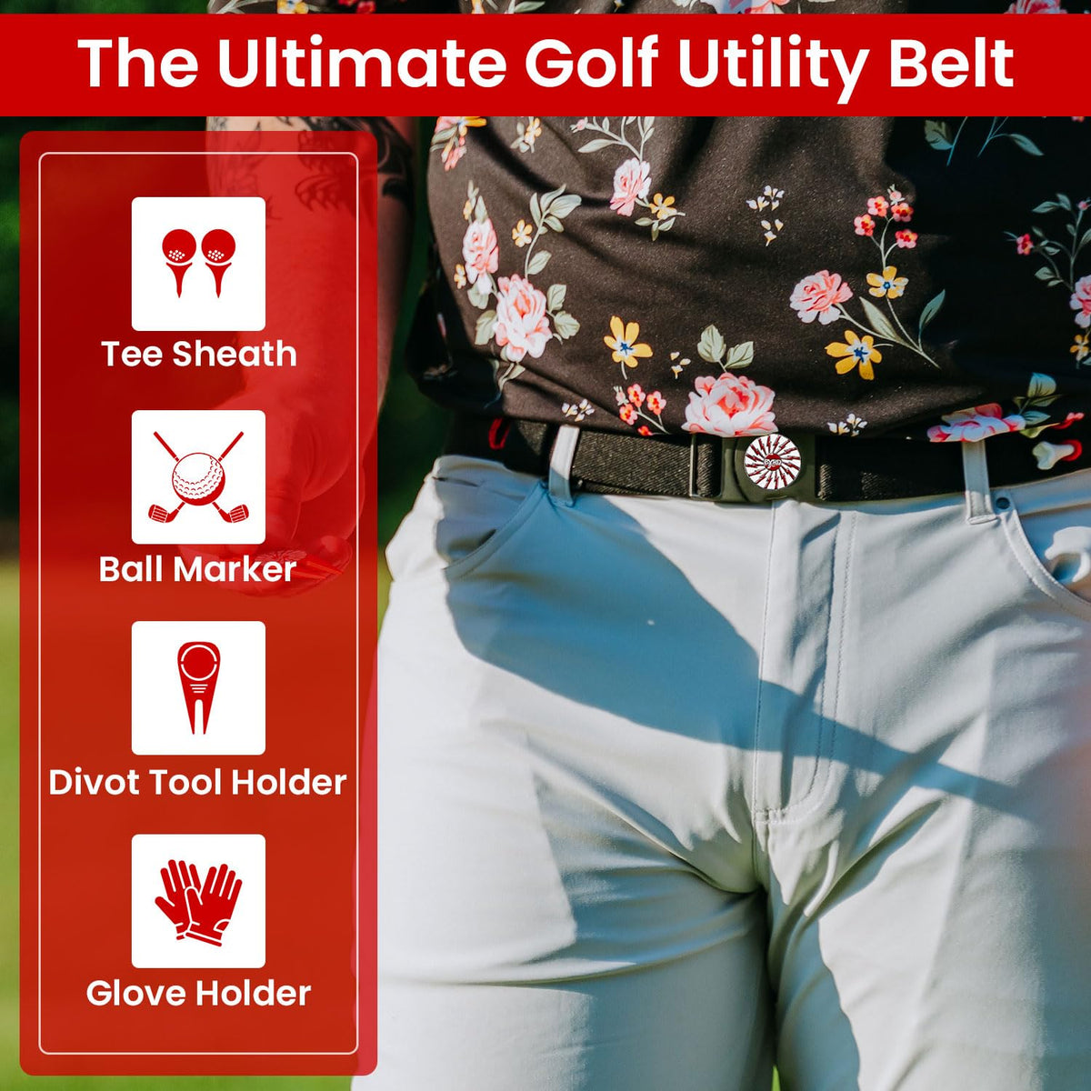 The Byrd Belt tee sheath enables quick tee access between shots.