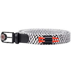 The Byrd Braided Golf Belt tee slots highlight easy access to tees mid-round