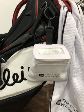 The Club Washer uses a water bag to rinse and scrub efficiently