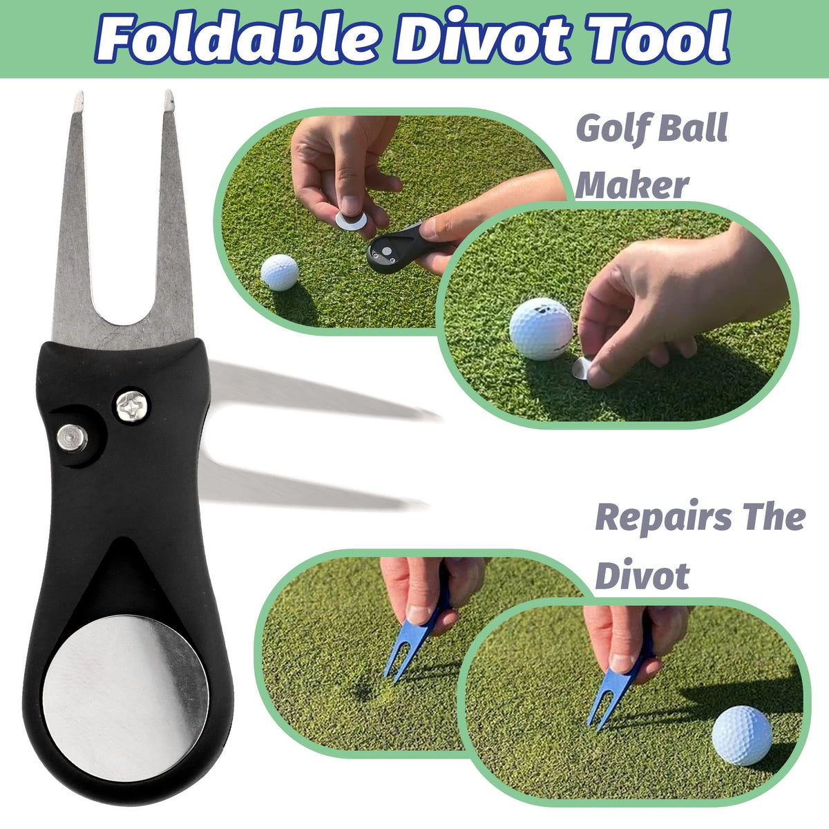 THE GOLFER STORE retractable zip-line enhances flexible cleaning around grooves.