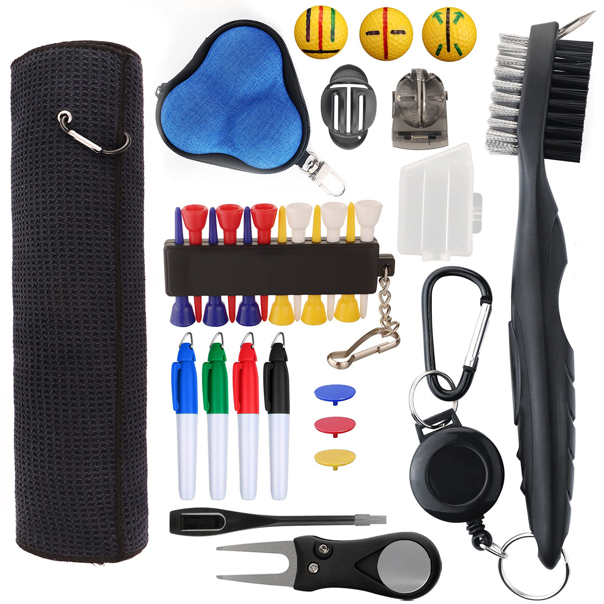 THE GOLFER STORE golf towel with hook for easy bag attachment and quick cleaning.