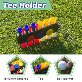 THE GOLFER STORE tee holders and markers simplify on-course setup.