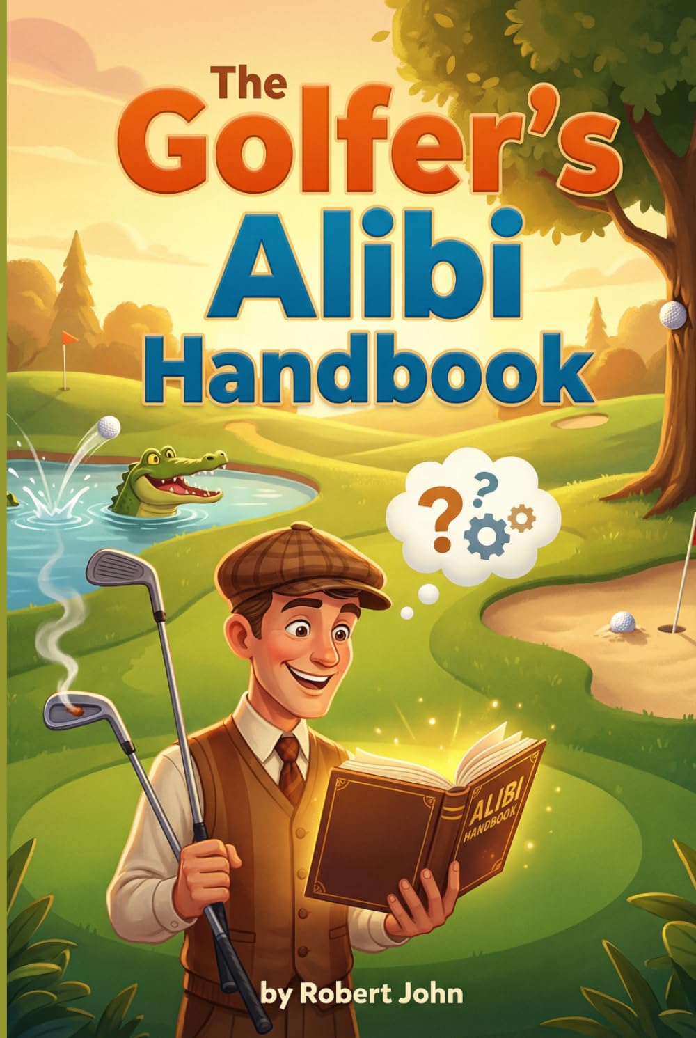 The Golfer's Alibi Handbook cover: a playful guide for witty on-course excuses.
