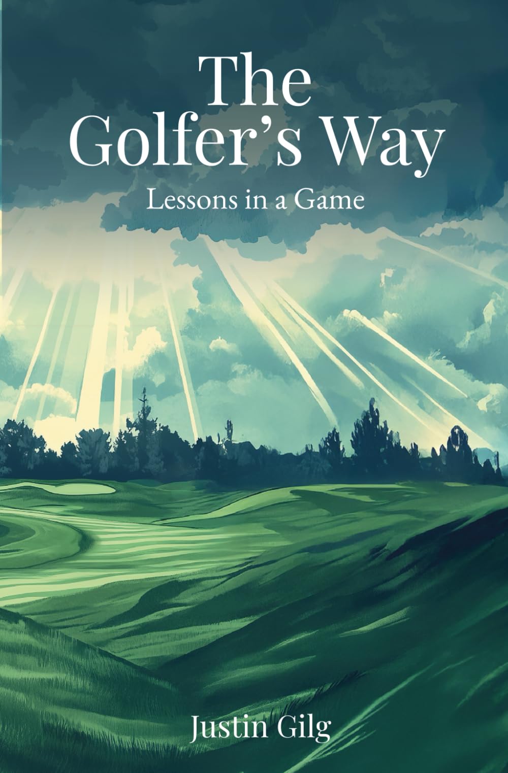 The Golfer's Way book cover on green turf, inviting reflection and practical golf mindset tips.
