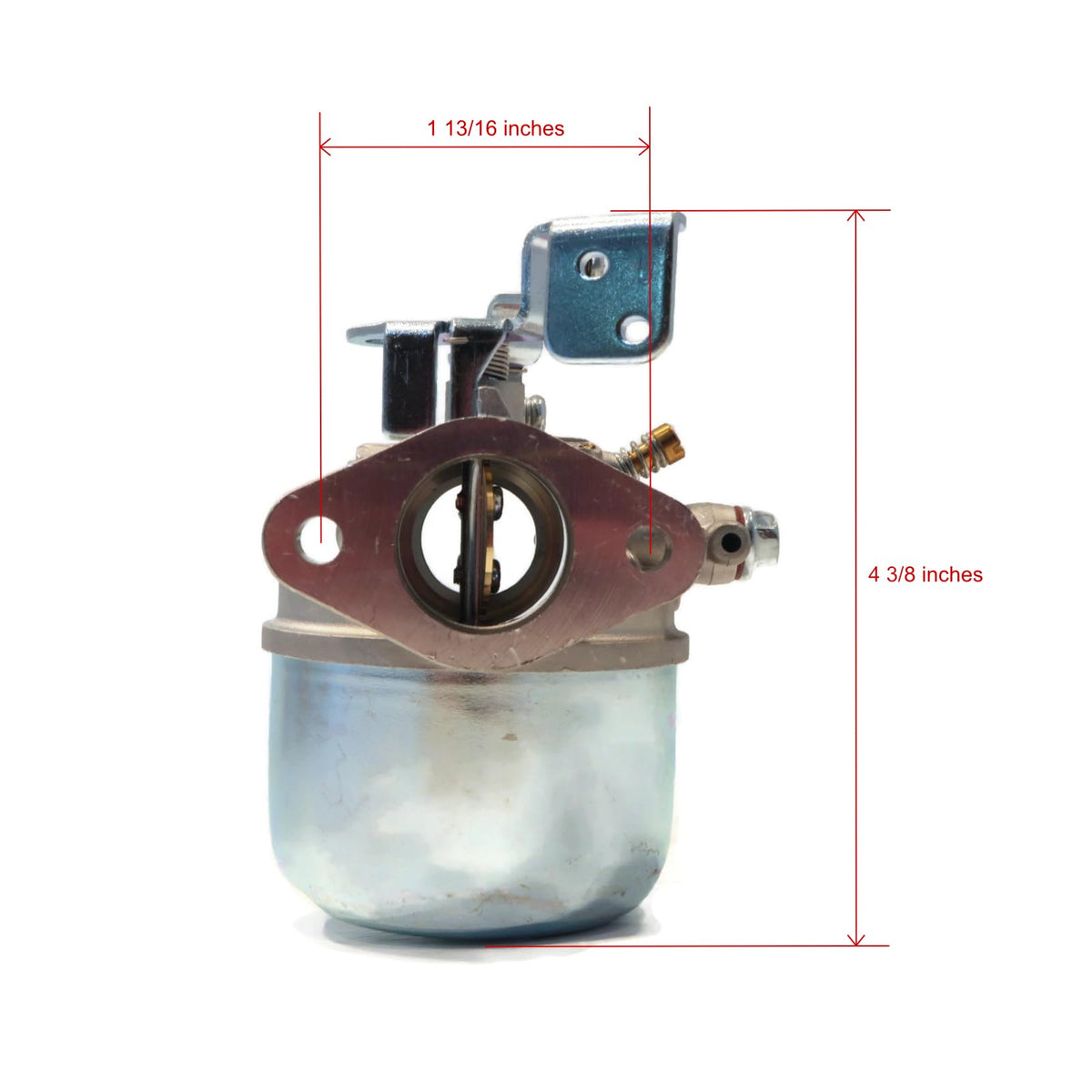 The ROP Shop EZ-GO carburetor kit display with carburetor and fuel line