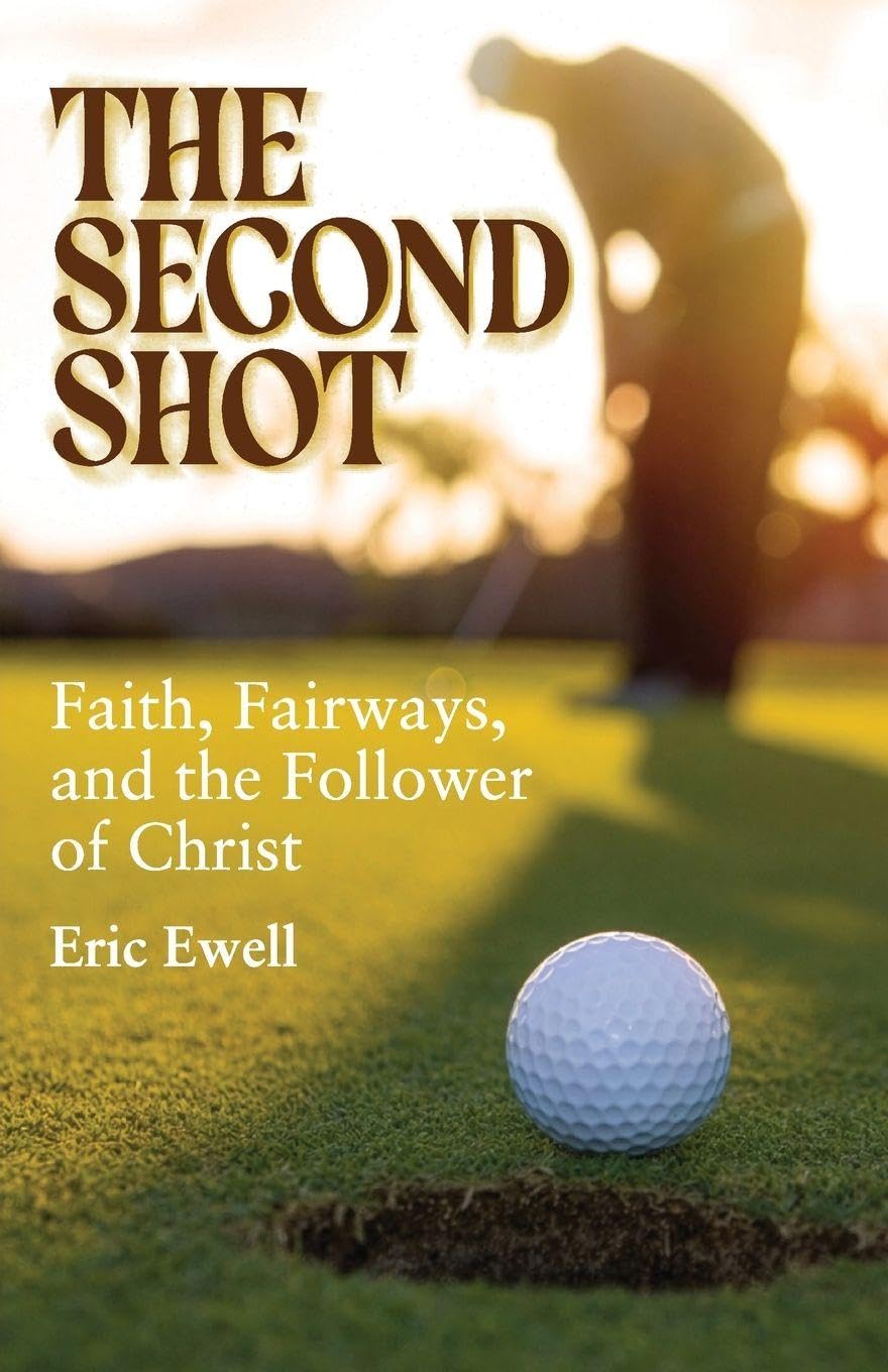The Second Shot book cover featuring a golfer silhouette, inviting reflection on faith and life.