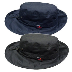 Close-up of the hat brim showing taped seams