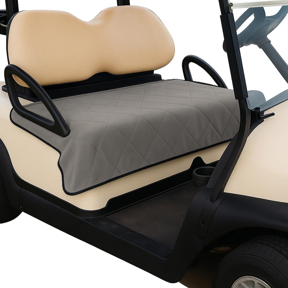 ThermoHalo two-seat golf cart seat cover with universal fit for EZGO, Yamaha, and Club Car