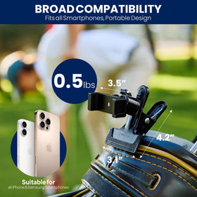 Compact and portable design fits in your golf bag for on-the-go filming.