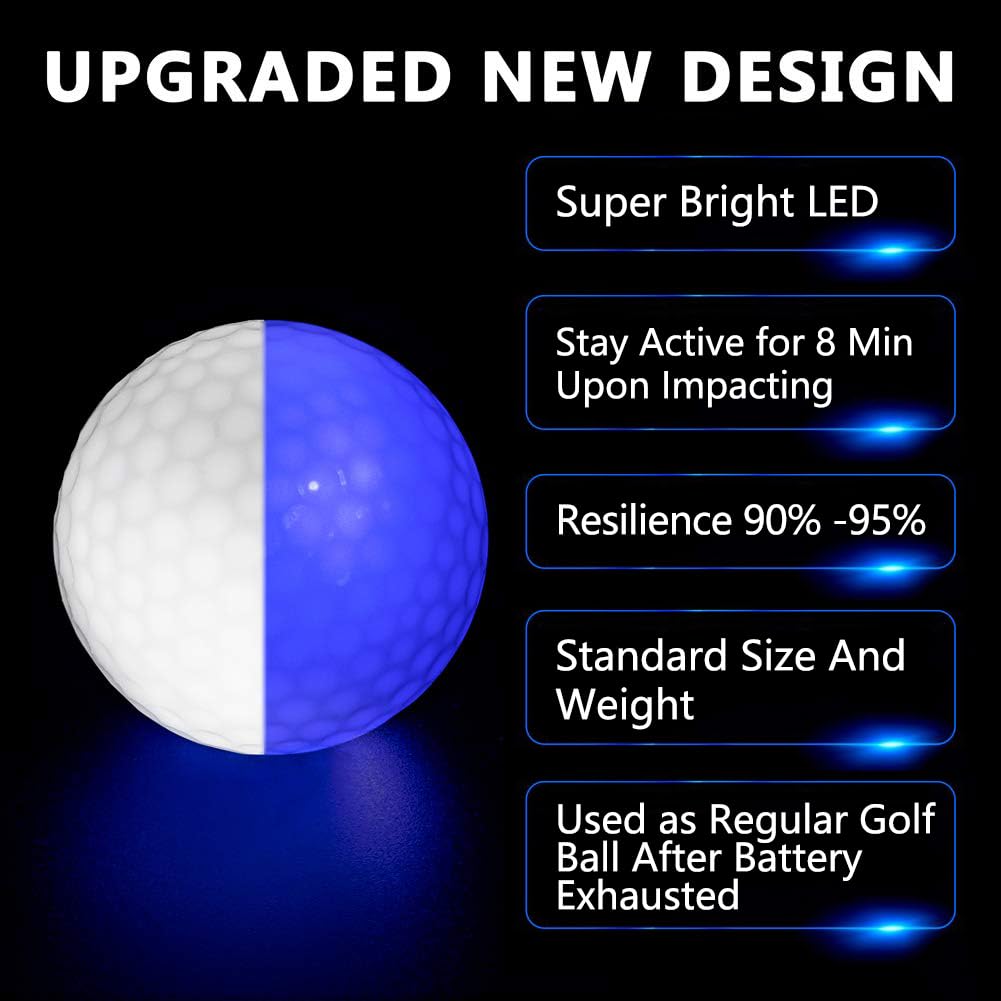 THIODOON glow golf ball packaging displaying six color options