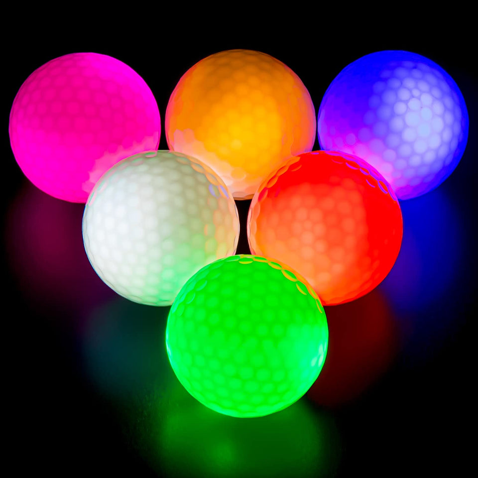 THIODOON glow golf ball lights on impact for easy night finding