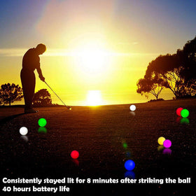 THIODOON LED golf balls displayed in six colors for night play