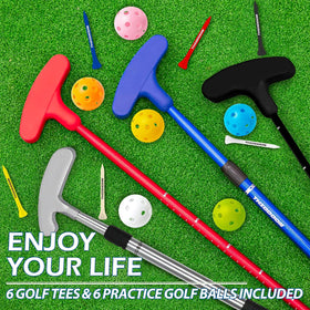 THIODOON family-friendly scene shows kids and adults enjoying putter practice.