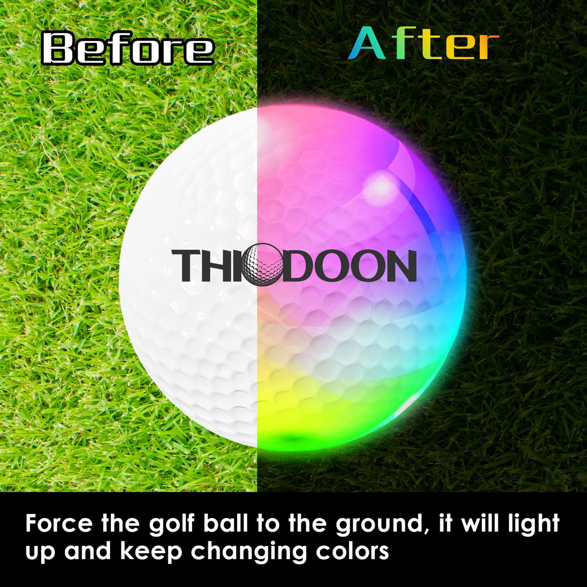 THIODOON glow ball in flight shows color changes for tracking