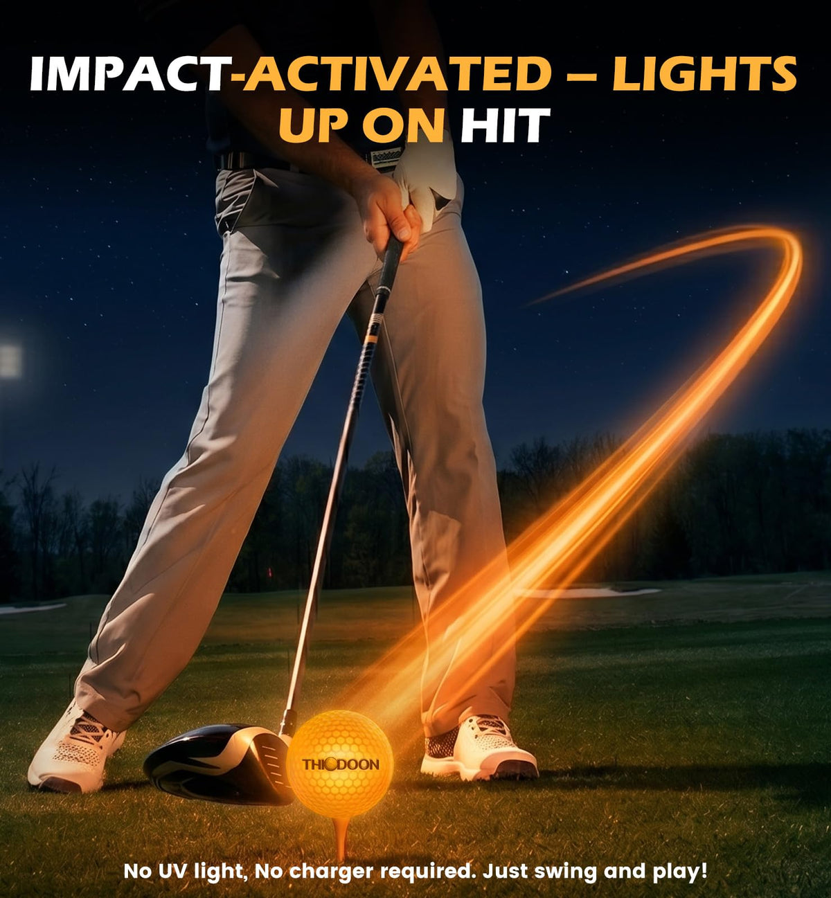 THIODOON glow golf ball green enhances night practice on backyard greens