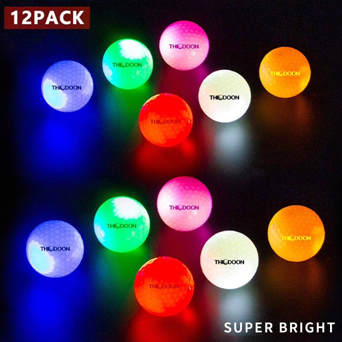 THIODOON glow golf ball suited for indoor outdoor use