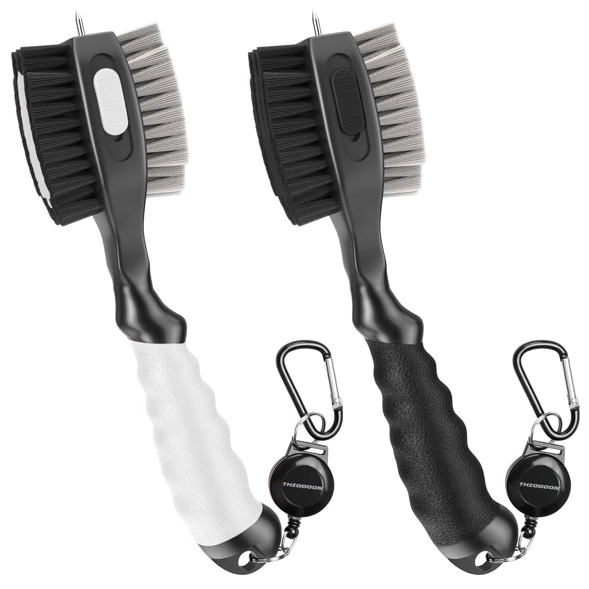 THIODOON golf brush with oversized head cleans clubs quickly and safely.