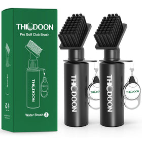 THIODOON golf club cleaner brush with bottle clip for on-course wet and dry cleaning.