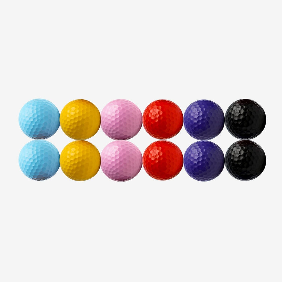 Thorza colored golf training balls set of 12, multicolor for clear practice visibility.