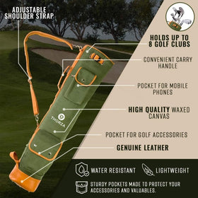 Thorza Sunday Golf Bag in green color adds a vintage look on the course