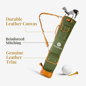 Thorza Sunday Golf Bag interior with zippered pocket keeps valuables secure