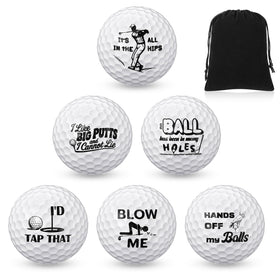 Threan golf ball gift set with funny designs, ideal for golf lovers and gift exchanges.