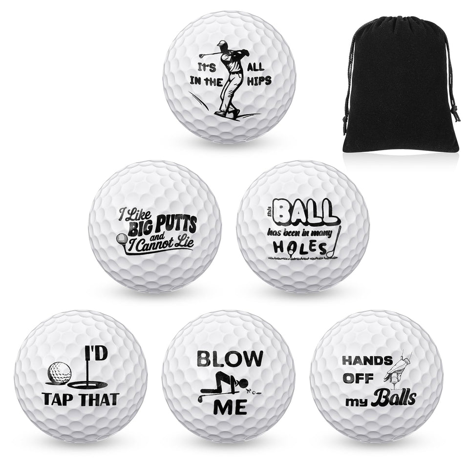 Threan golf ball gift set with funny designs, ideal for golf lovers and gift exchanges.