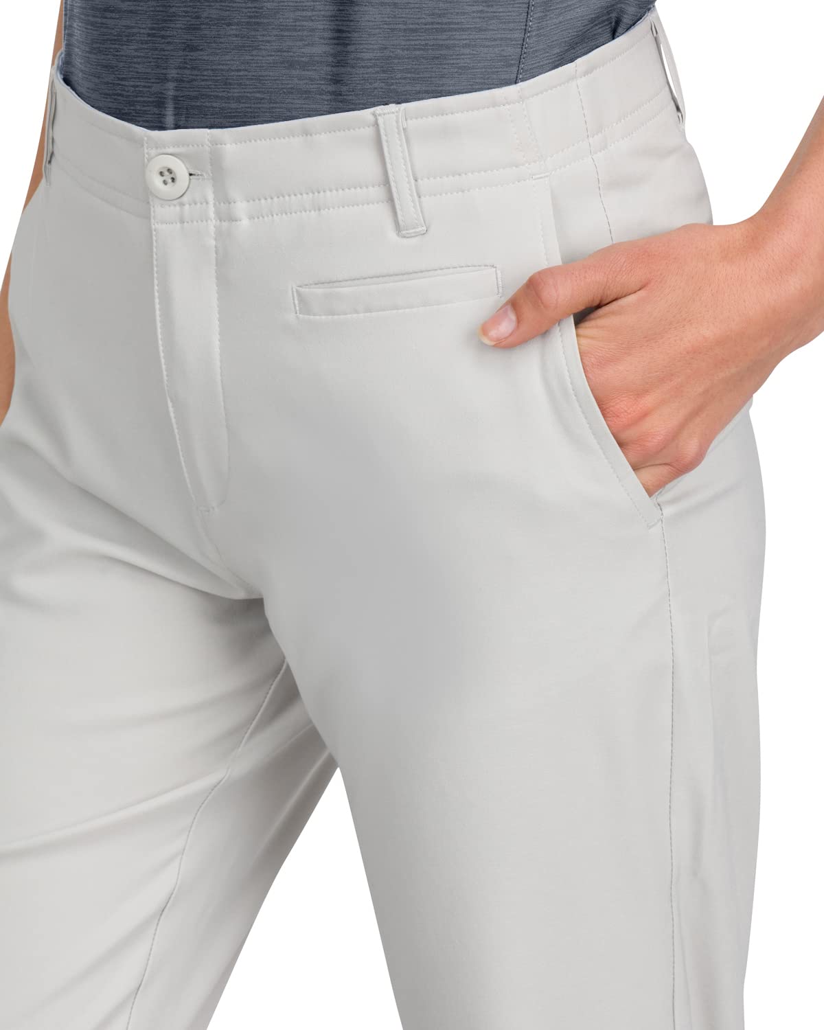 Three Sixty Six Pants Links fabric detail close-up emphasizing breathable comfort
