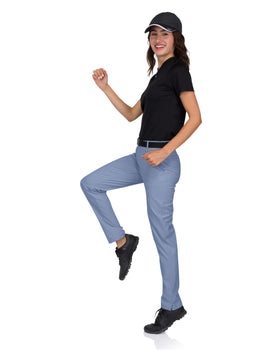 Three Sixty Six women's golf pants with side split hem for a clean shoe line.