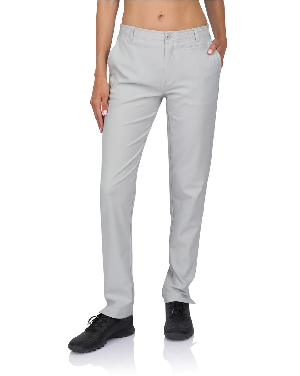 Three Sixty Six women's quick dry golf pants front view highlighting lightweight fabric and breathability for hot days