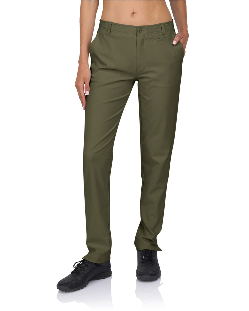 Three Sixty Six women's quick dry golf pants, front view, moisture-wicking performance.