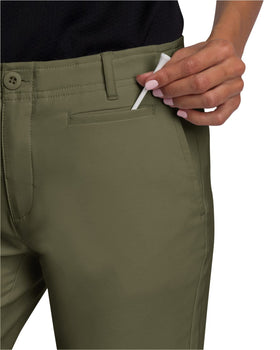 Three Sixty Six pants, side split-hem close-up, movement-ready design.
