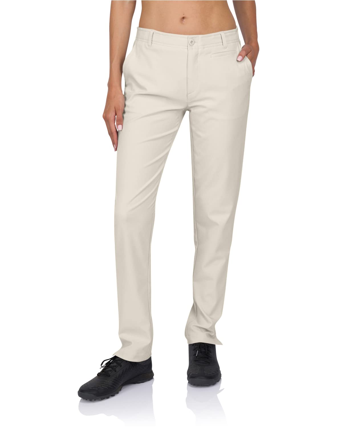 Three Sixty Six women's quick dry golf pants with side split hem for an on-course fit