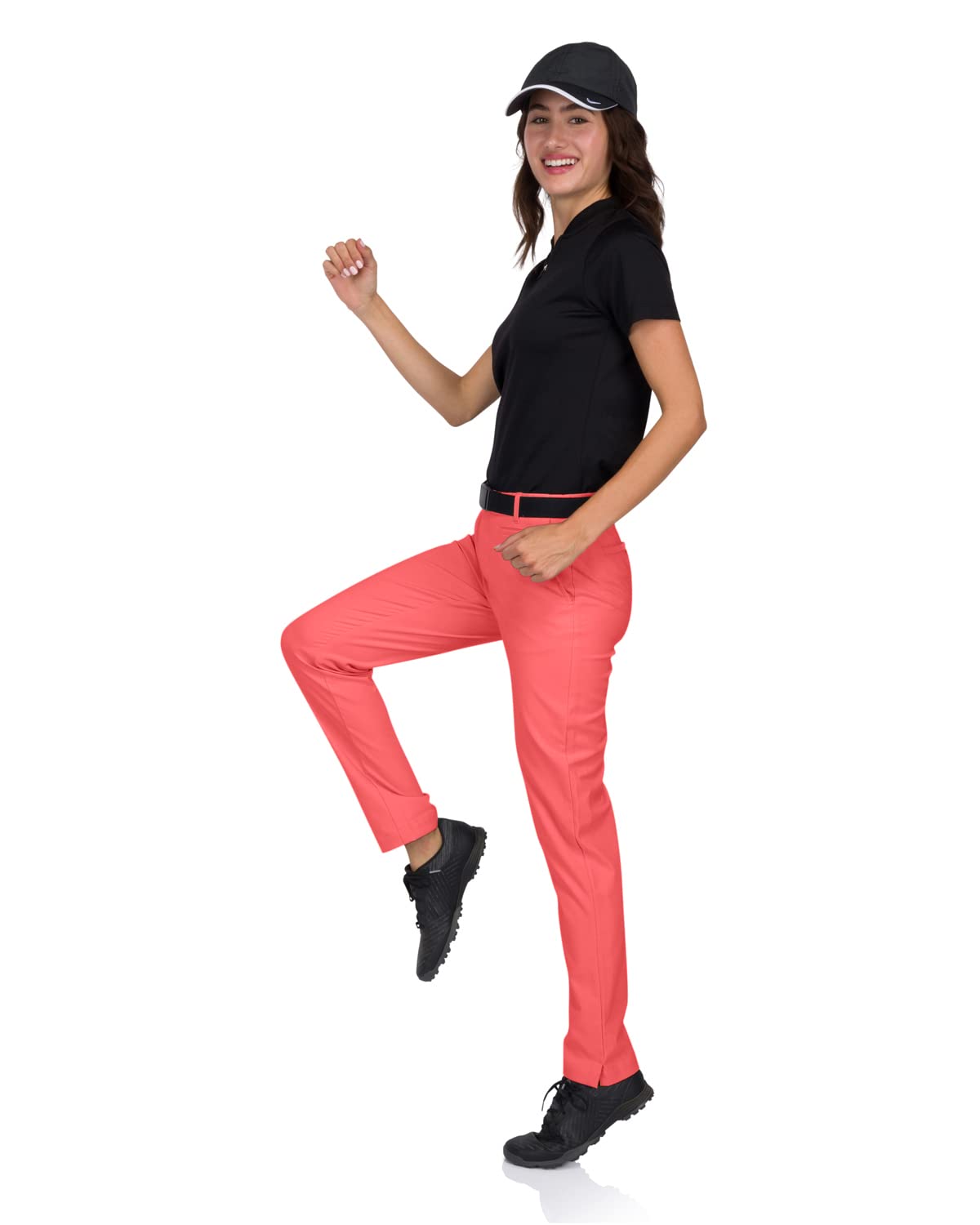 Three Sixty Six side-split hem golf pants provide a neat fit over shoes.