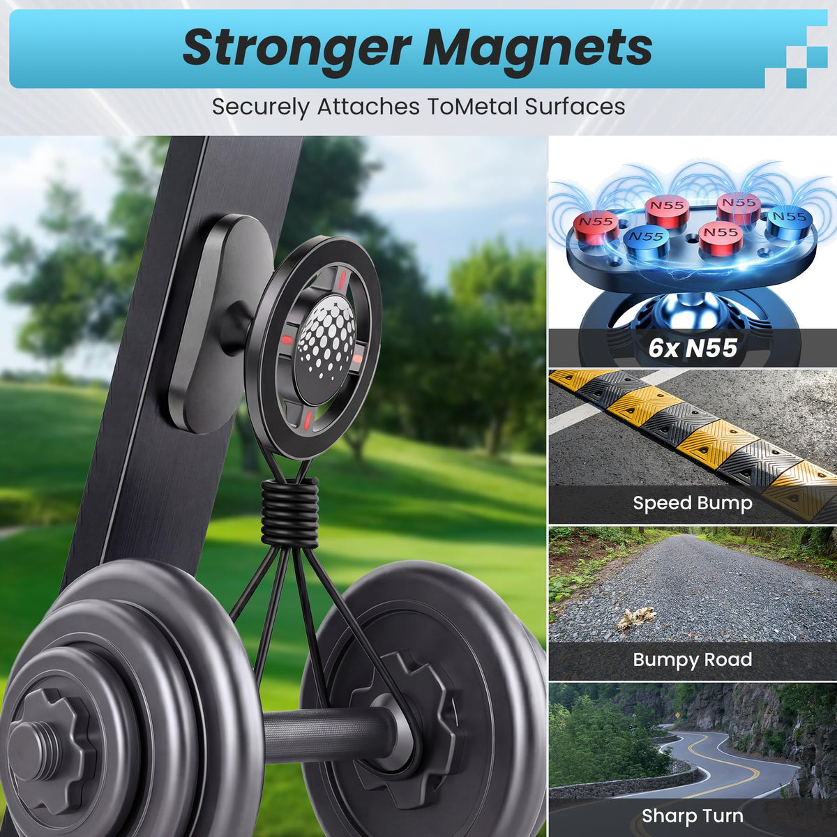 THVCASRPG 360° rotation bracket offers versatile landscape or portrait angles for workouts.