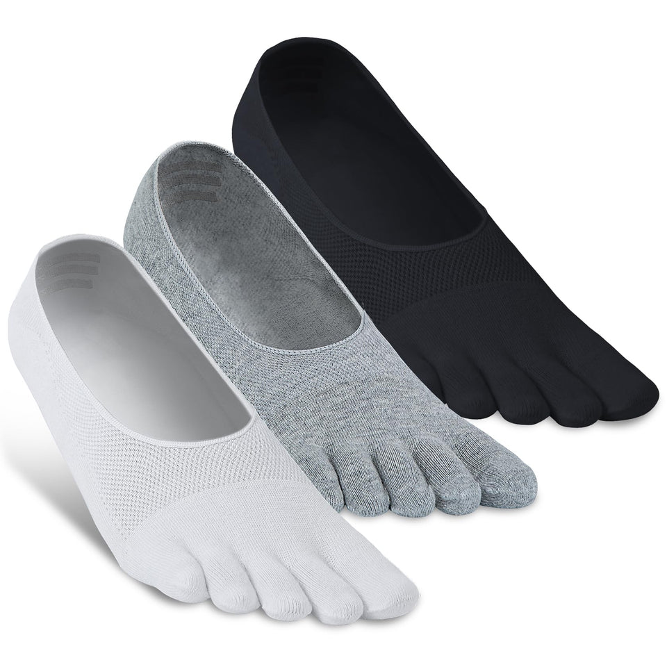 TikMox Athletic 5-Toe Socks no-show design for a sleek look under shoes.
