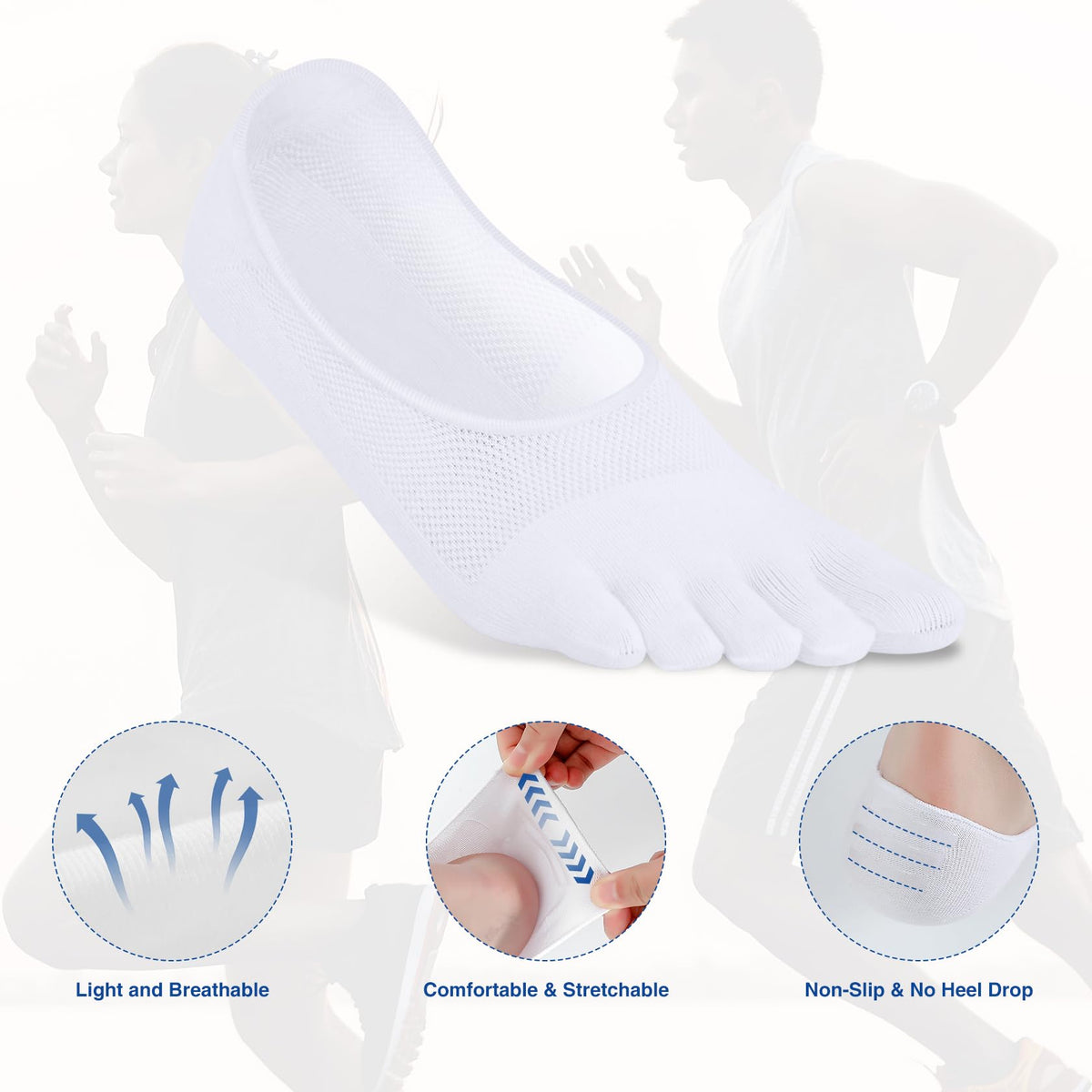 TikMox breathable cotton blend keeps feet cool and dry.